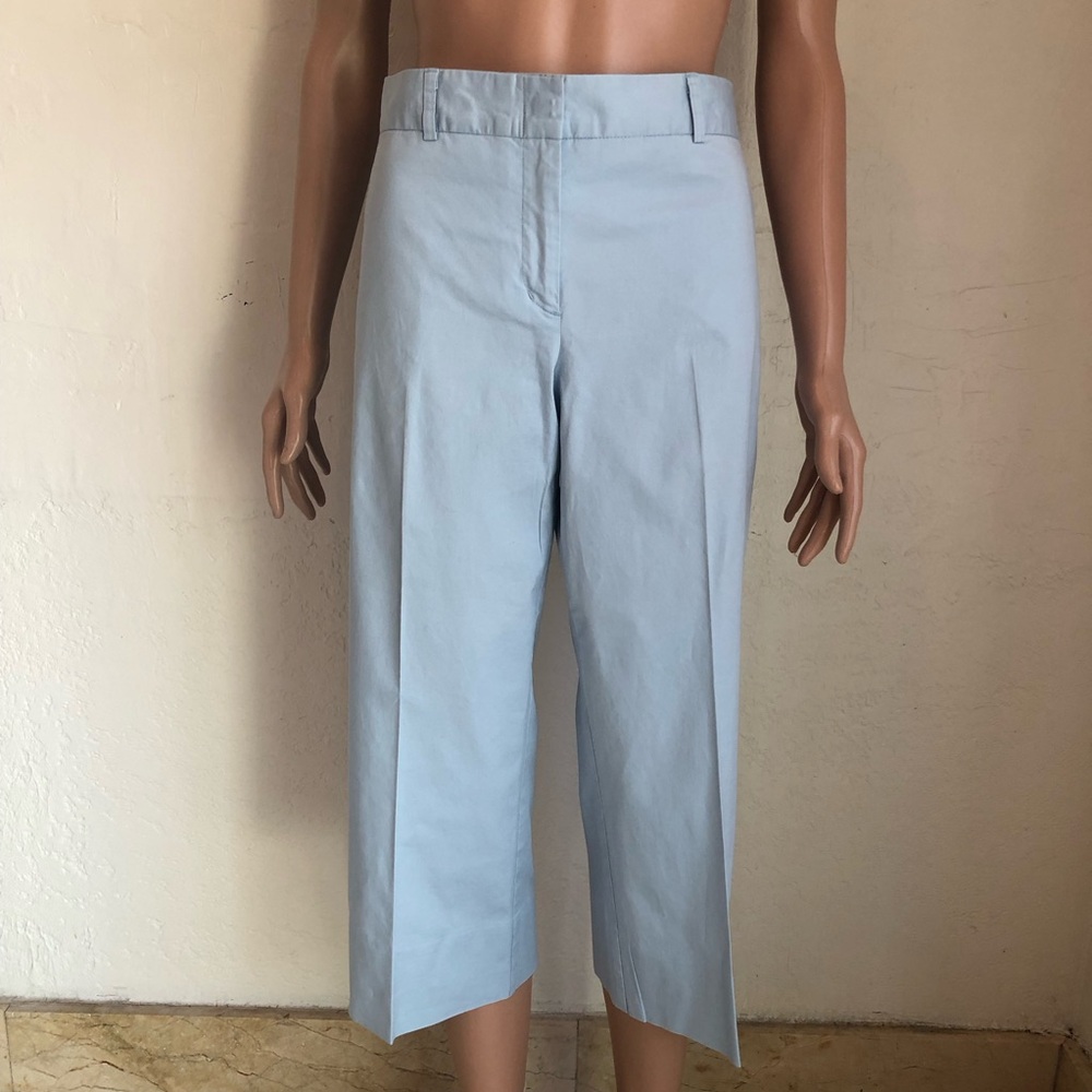 BCBGMaxAzria Sky Blue Capri Dressy Pants Women’s Size 10 Pockets Straight-Leg
